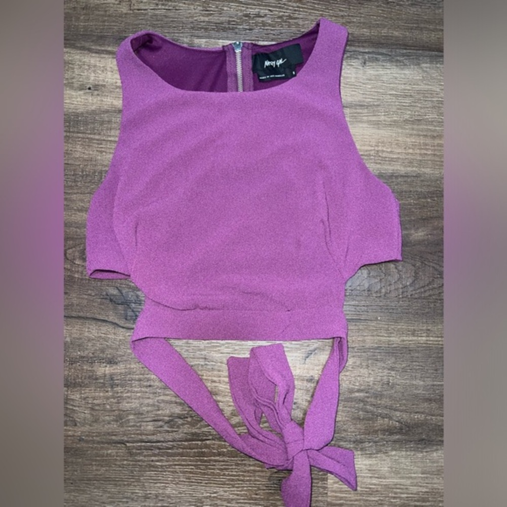 Nasty Gal Purple Tie Crop Top